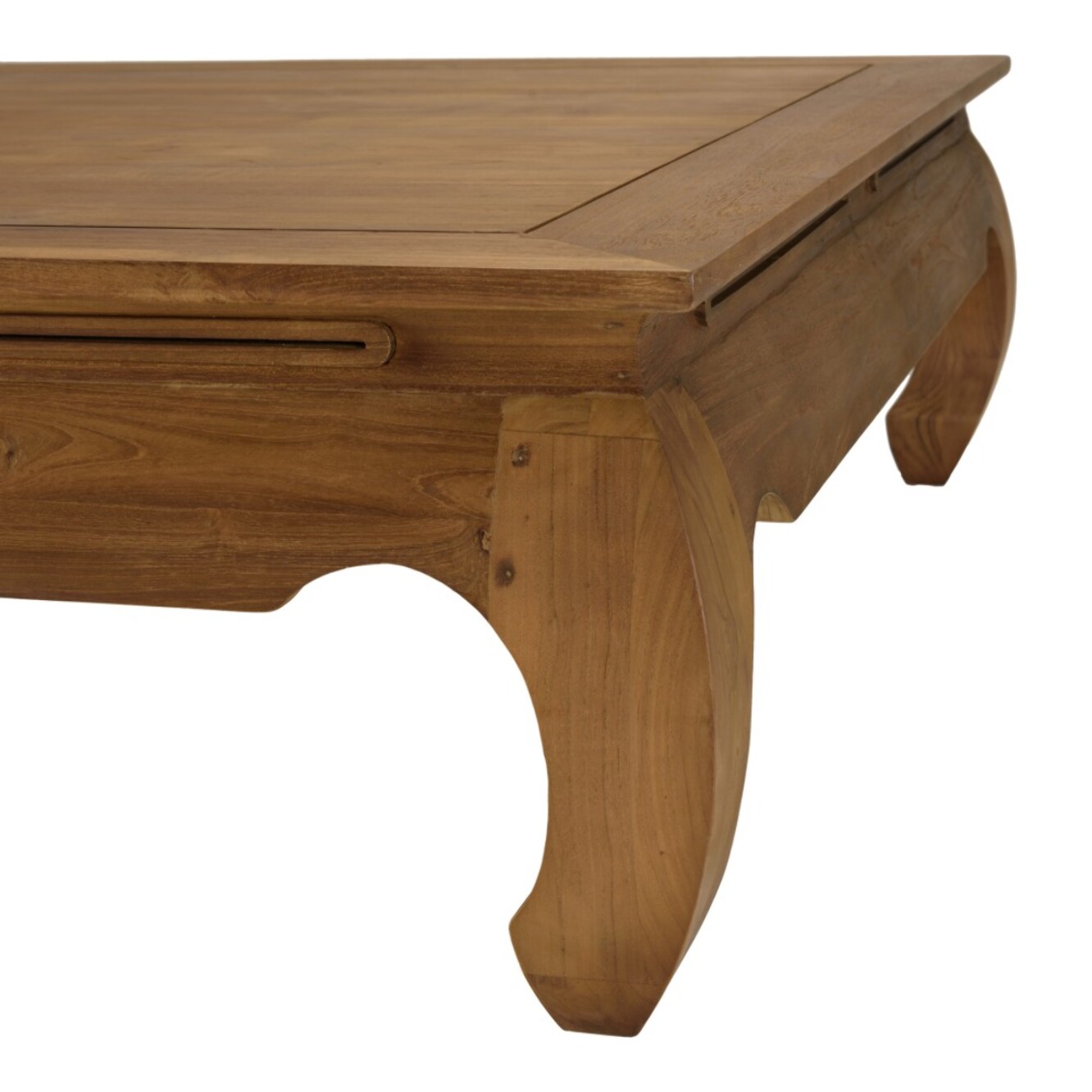 SIXTINE - Table opium 120x120cm en bois de teck recyclé massif