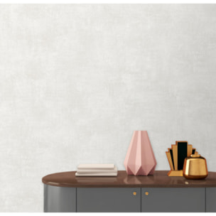 Papier peint uni effet toile lin blanc pur