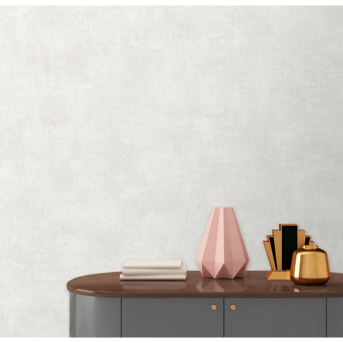 Papier peint uni effet toile lin blanc pur