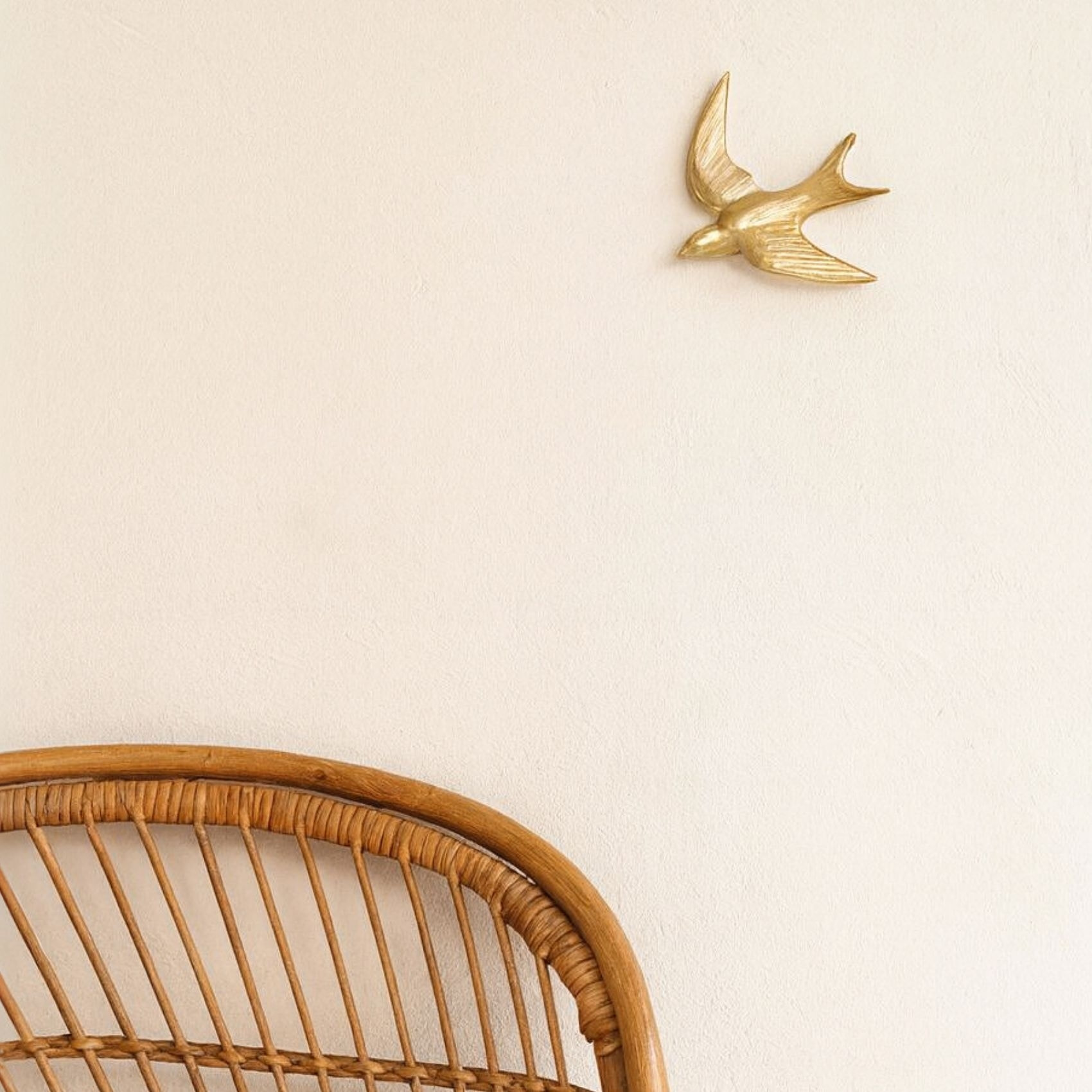 Déco murale hirondelle en Résine - Doré