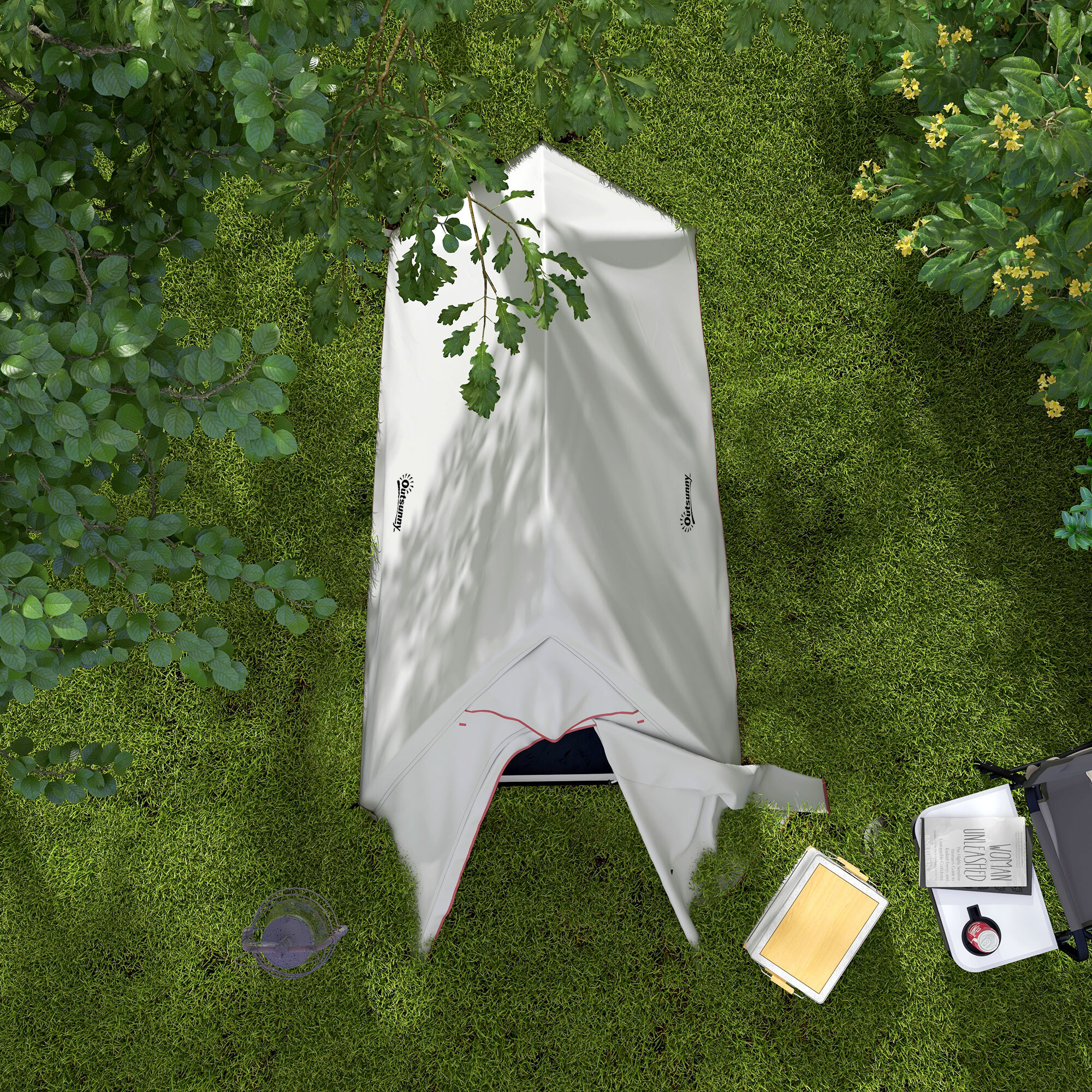 Tente de camping 1-2 pers. double toit étanche 2000 mm sac de transport gris
