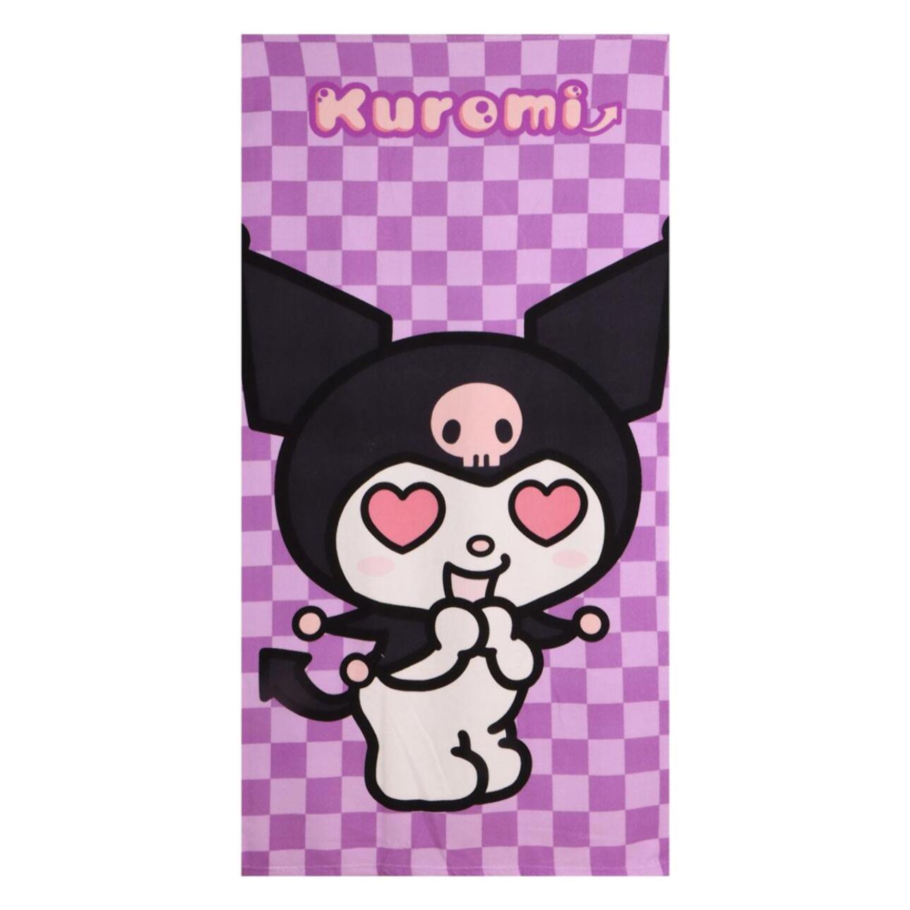 Toalla Microfibra de Hello Kitty - 70x140x1 cm - Color:Morado