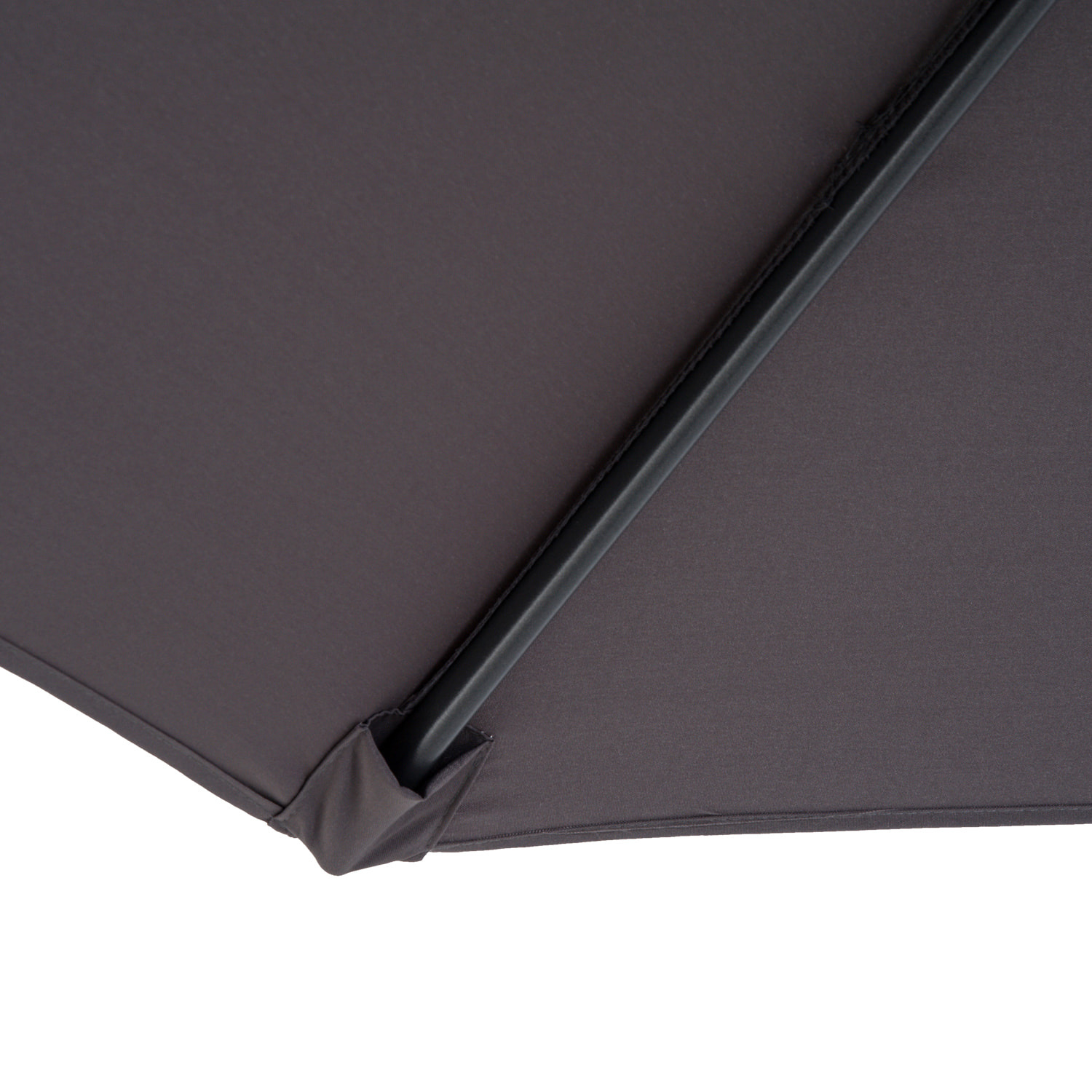 Sombrilla de Jardín Ø300x250 cm Parasol Excéntrico Inclinable con Manivela Base Cruzada y Soporte de Acero Protección Solar para Terraza Exterior Gris