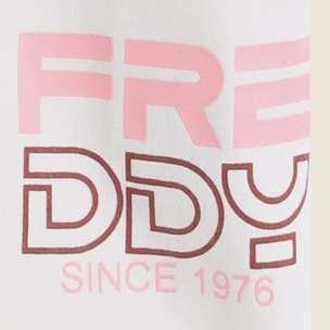 T-shirt Bambina Oversize Cropped con Logo laterale