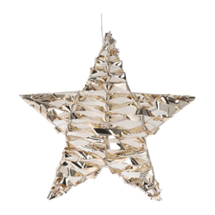 estrella metálica decorativa luminosa con 40 micro led blanco cálido de diseño retorcido 30x8x30cm