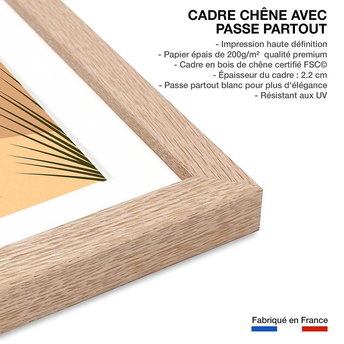 Affiche Côte d'Opale Affiche + cadre en bois - Chêne
