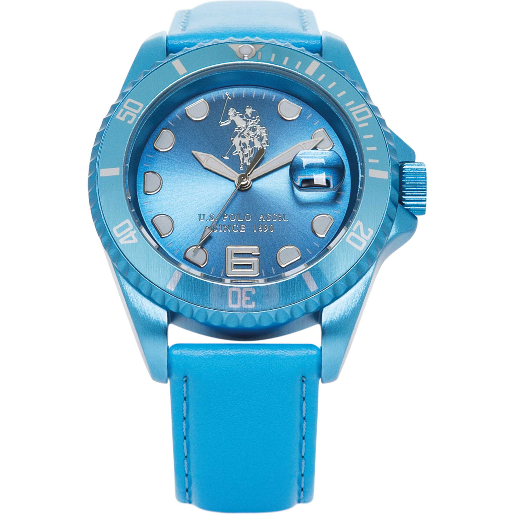 Orologio U.S. Polo Assn. In pelle blu