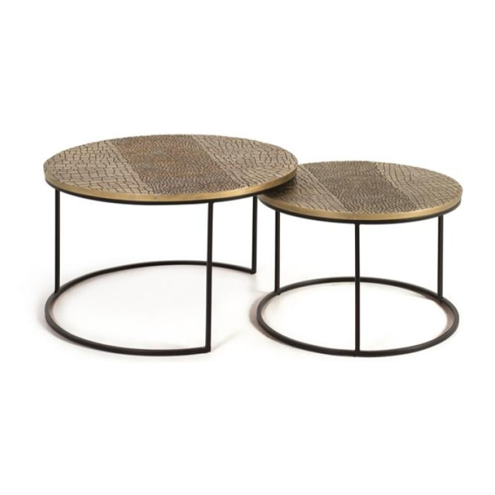 Set de 2 tables basses - 45x76cm diam