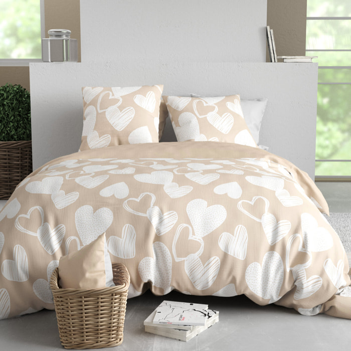 Parure housse de couette 3pcs 100% coton 57 fils tonie