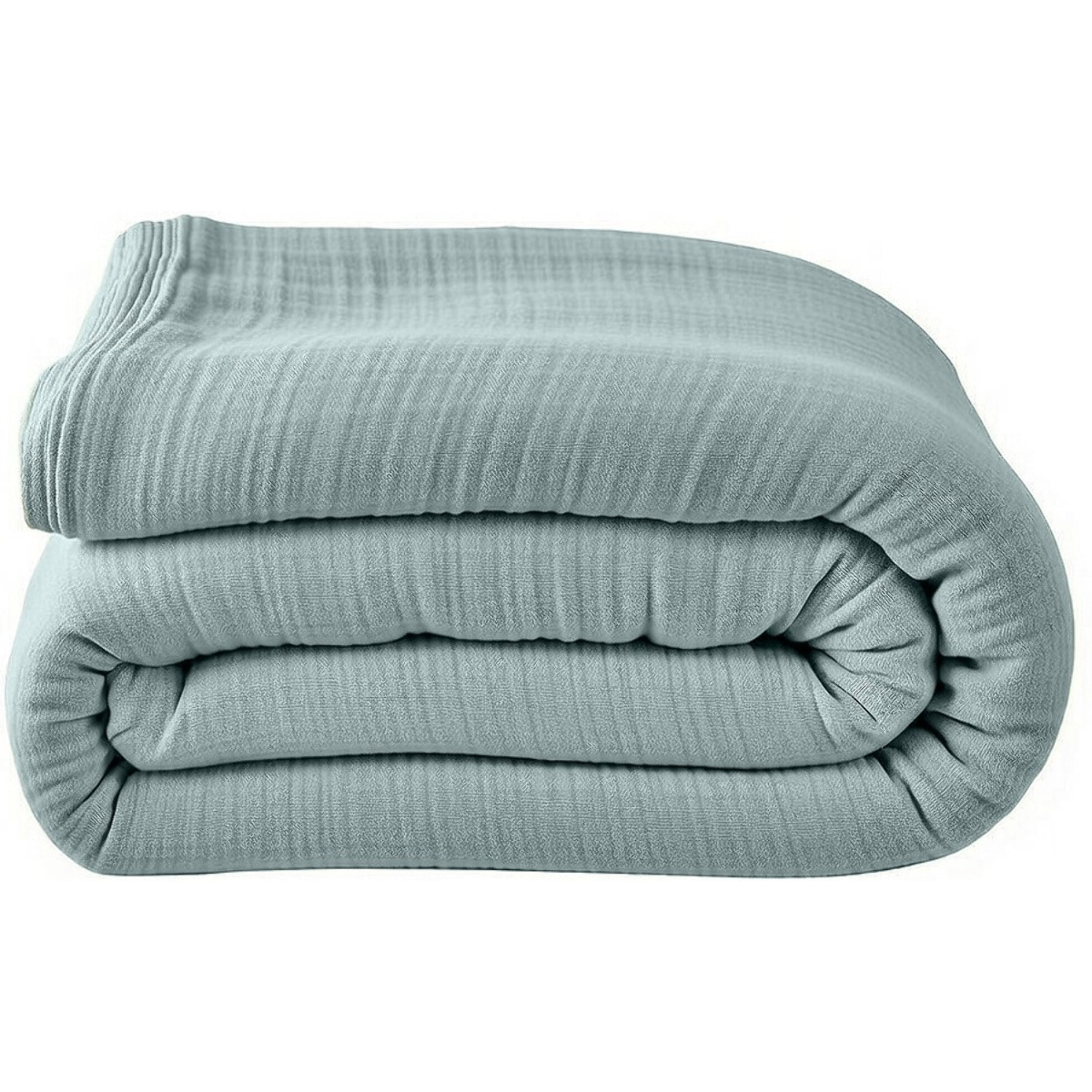 Housse de couette 100% gaze de coton lavé bleu givrée