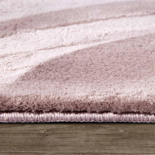 Tapis salon faux uni poils ras, tissé polyester confortable, anano