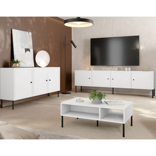 Lavaggi - table basse - 2 niches - 110 cm - Blanc