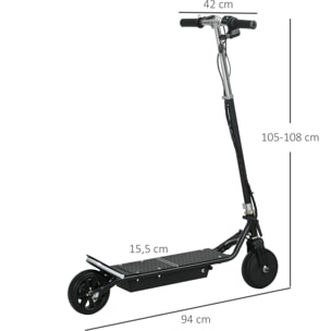 Trottinette électrique 150 W pliable réglable enfant 4-14 ans 14 Km/h max. autonomie 8 Km max. noir