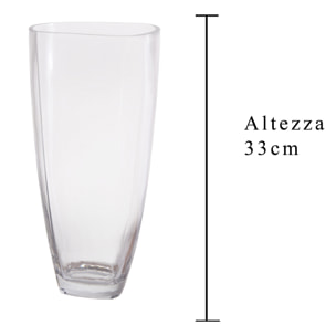 Vaso Apertura Rettangolare. Altezza 33 Cm - Pezzi 2 - 15,4X33X14cm - Colore: Incolore - Bianchi Dino - Vasi E Cont. Vetro, Alzate