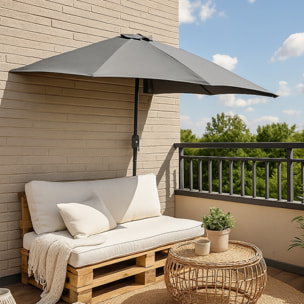 Demi parasol de balcon gris SYRACUSE