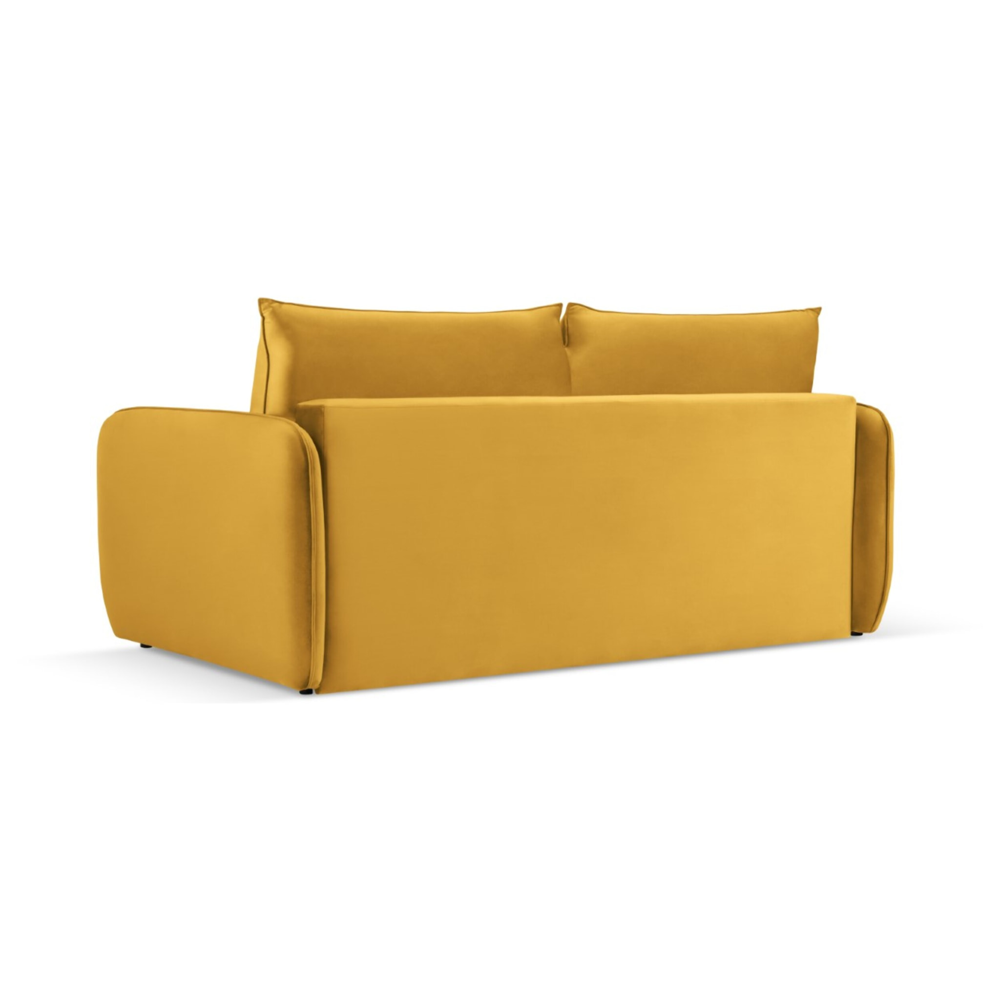 Canapé convertible "Vienna" 2 places en velours jaune