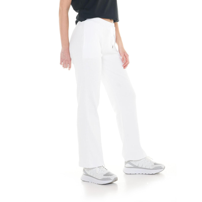 Pantalón de mujer canalé blanco y negro