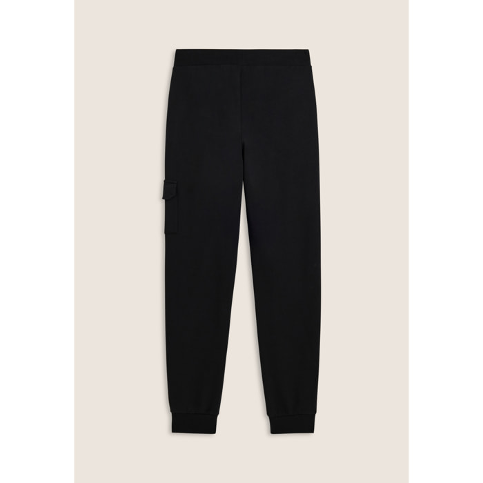Pantaloni in felpa con tasca cargo e fondo a polsino