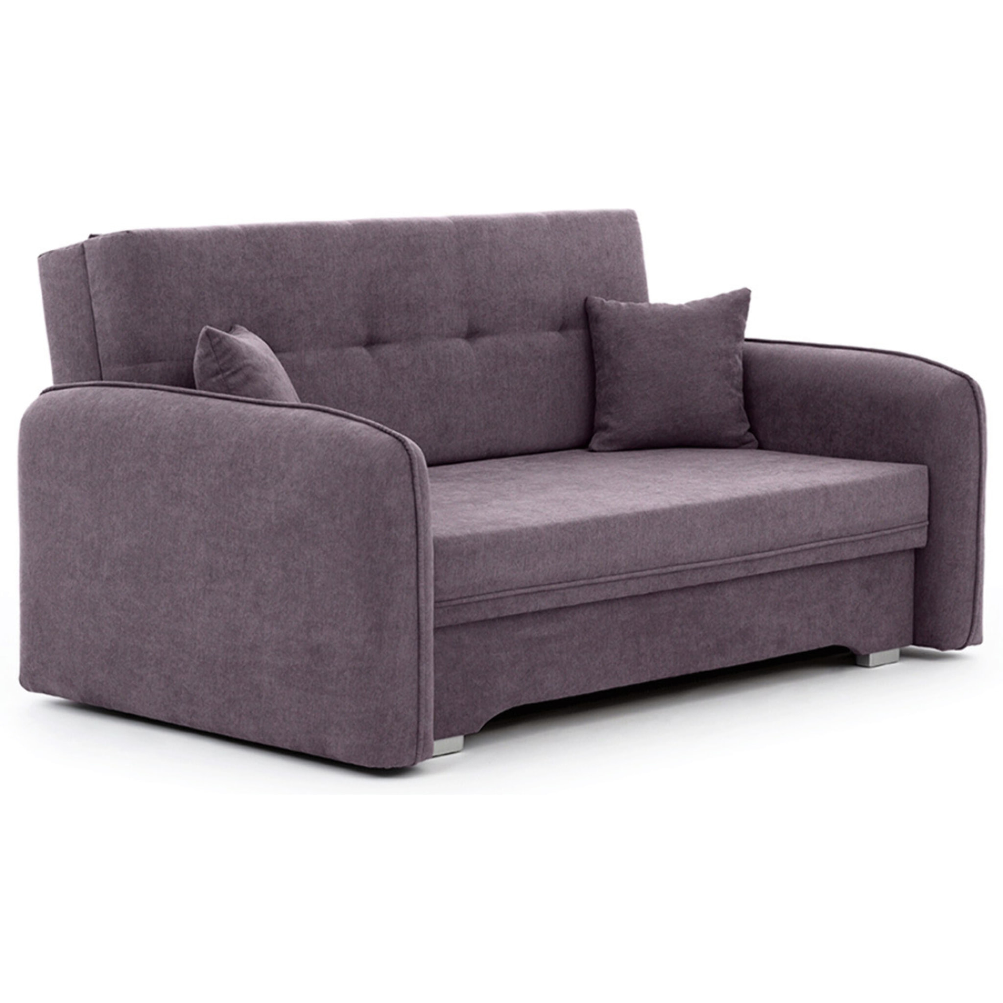 Michelle - canapé droit 3 places convertible avec coffre en velours - Violet