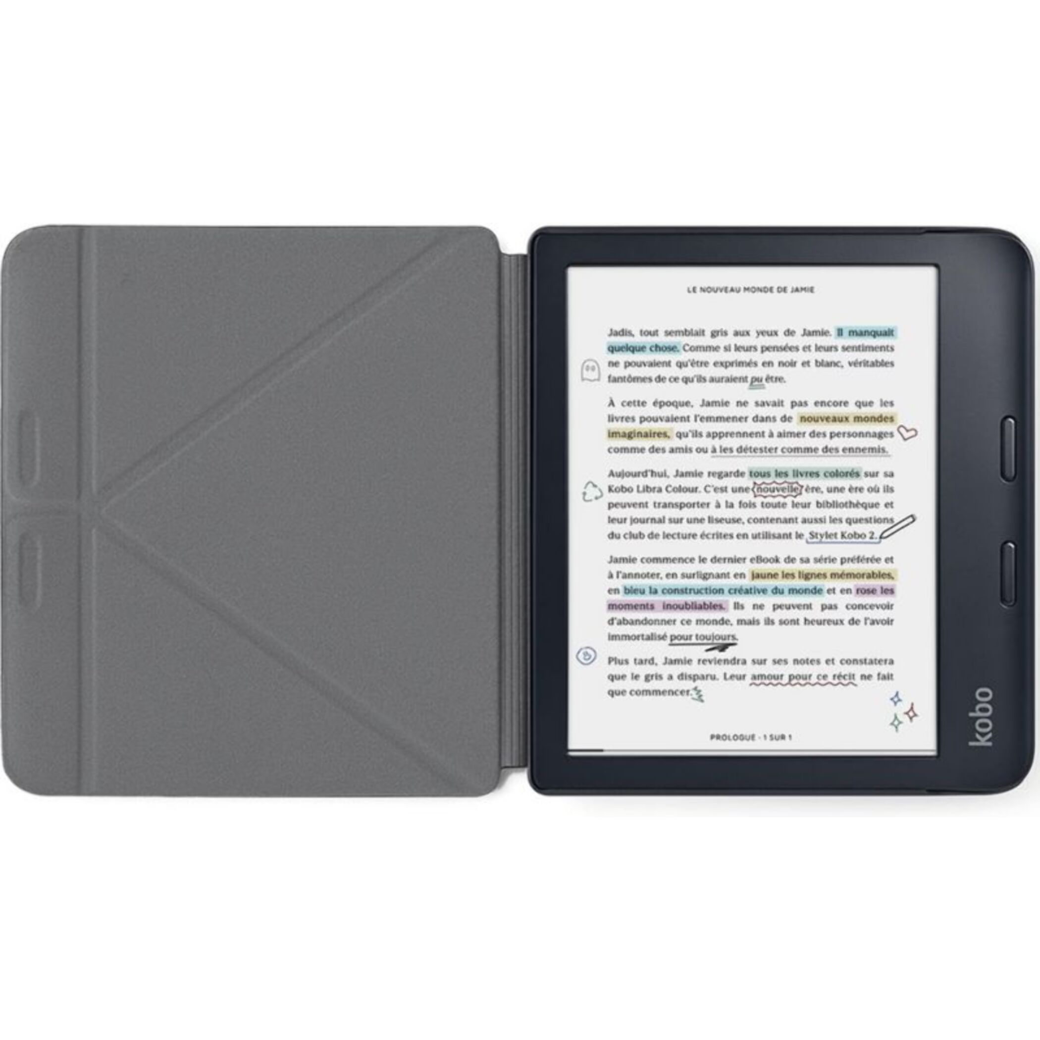 Etui IBROZ Origami Kobo Libra Colour 2024 bleu