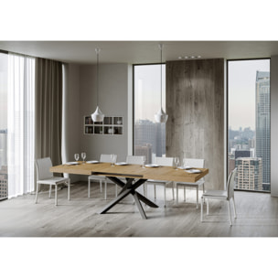 Table extensible 90x180/440 cm Volantis Chêne Nature cadre Anthracite