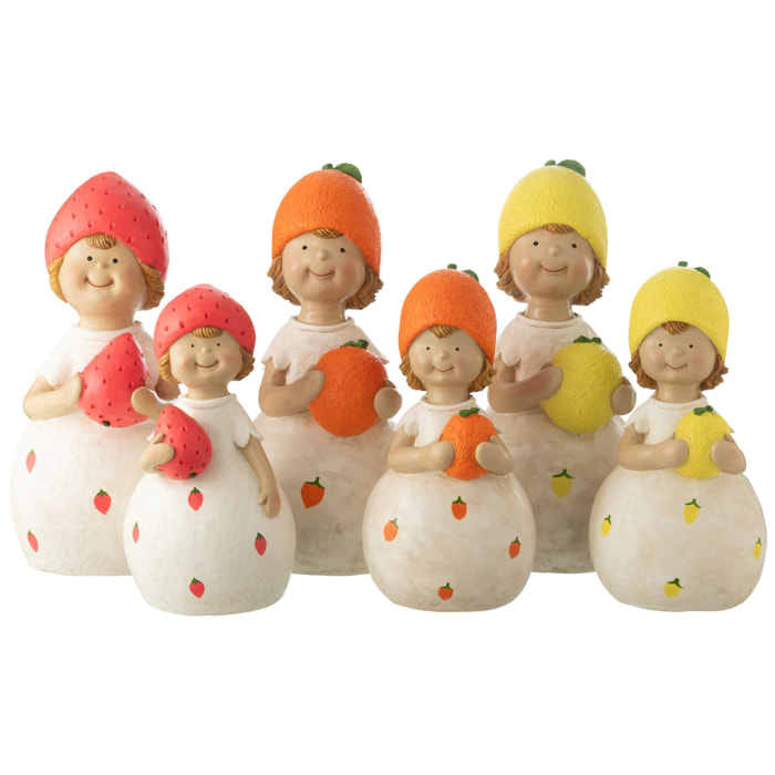 J-Line figurine Enfant Fruit Extérieur - polyrésine - mix - large - 3 pcs