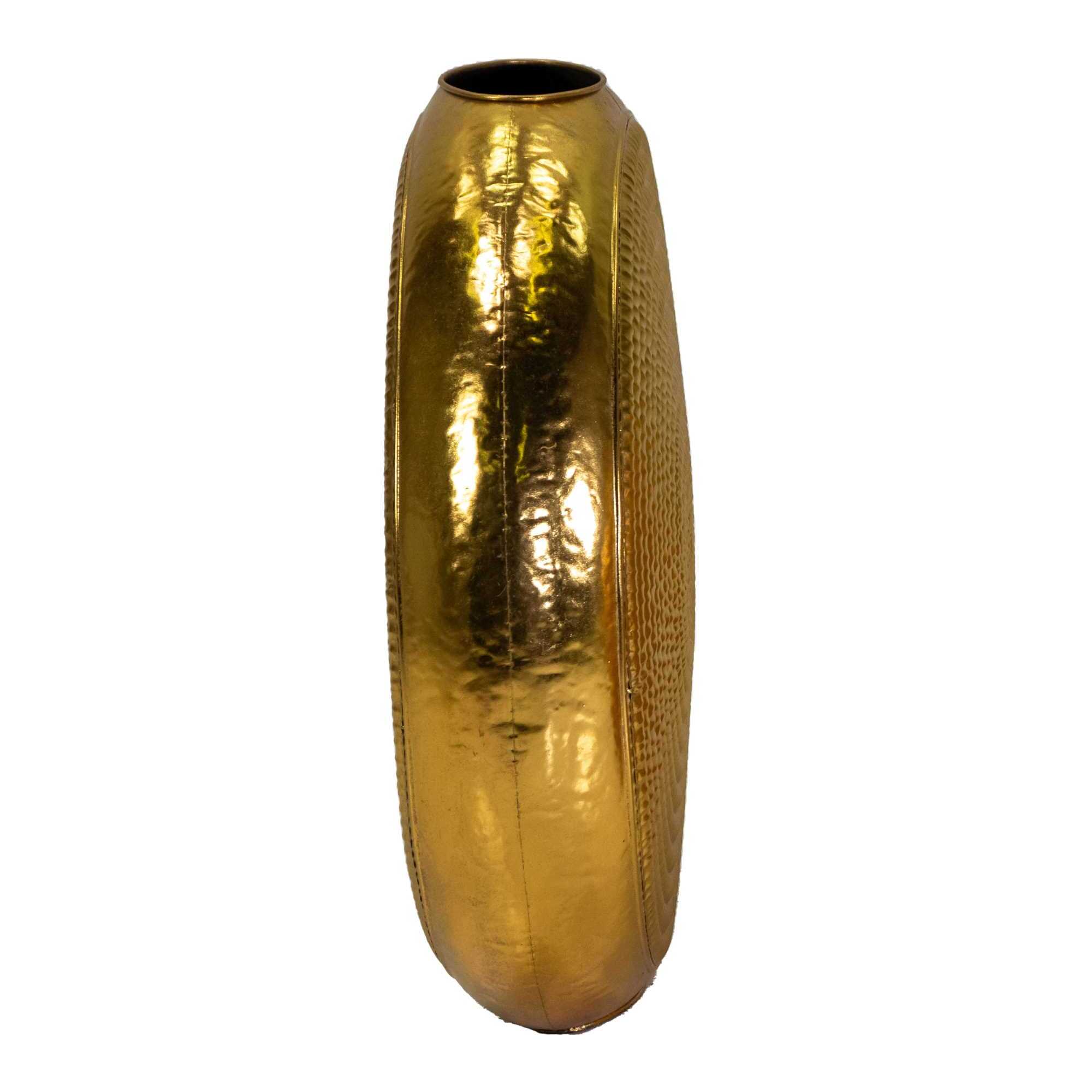 Vaso in metallo oro tondo cm80x23,5h77