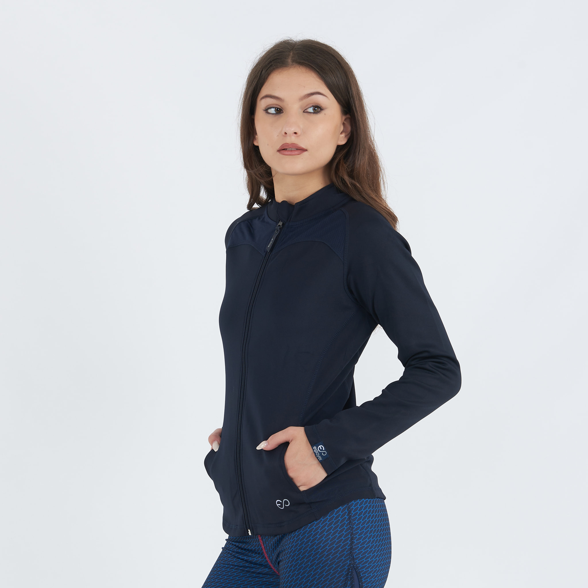 Giacca da running con zip DALAYA blu