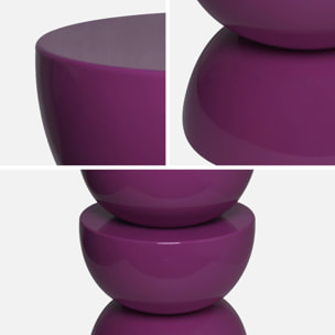 Table d'appoint, bout de canapé, table de chevet métal effet glossy Ø32 x H46,5cm COUMBA