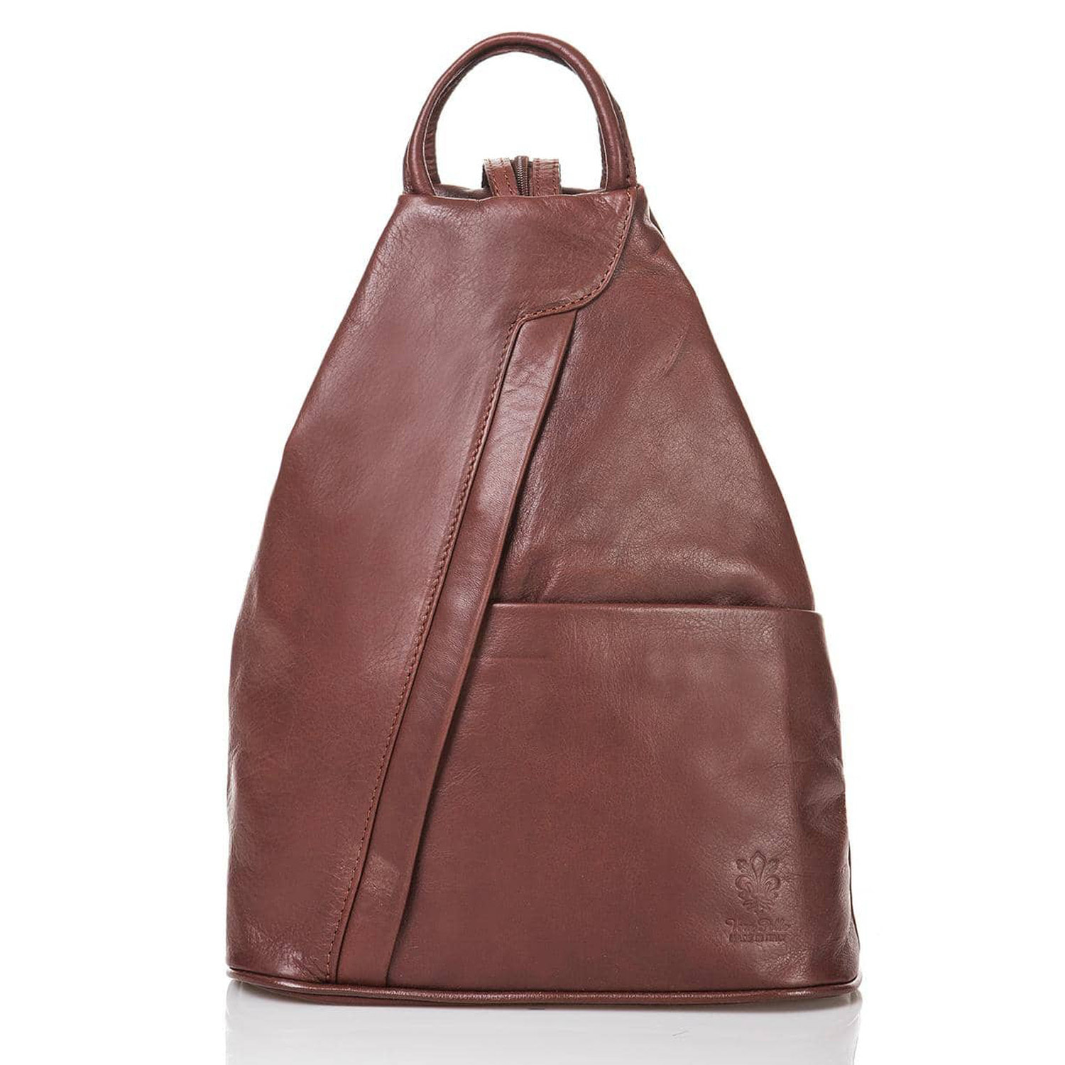 Borsa Donna in vera pelle Made in Italy colore Marrone dimensioni cm 31x24x12