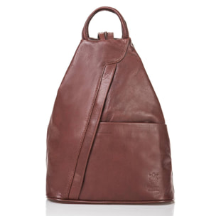 Borsa Donna in vera pelle Made in Italy colore Marrone dimensioni cm 31x24x12