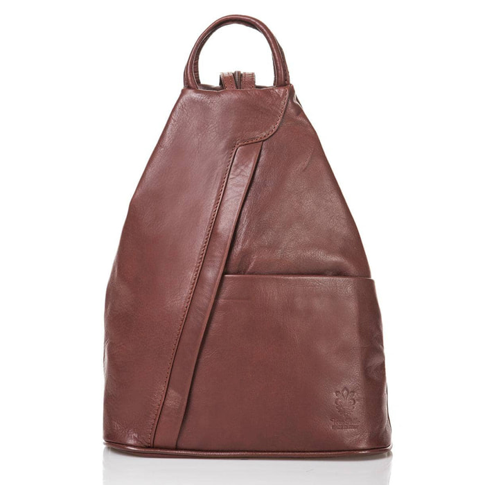 Borsa Donna in vera pelle Made in Italy colore Marrone dimensioni cm 31x24x12