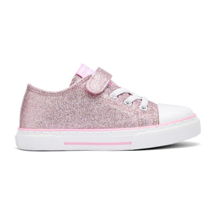 Zapatillas Bajas de Niña con Glitter Rosa