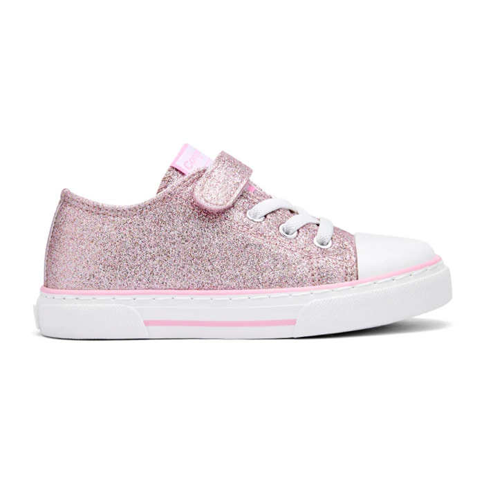 Zapatillas Bajas de Niña con Glitter Rosa