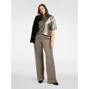 Elena Mirò - Camiseta de punto laminado - Oro