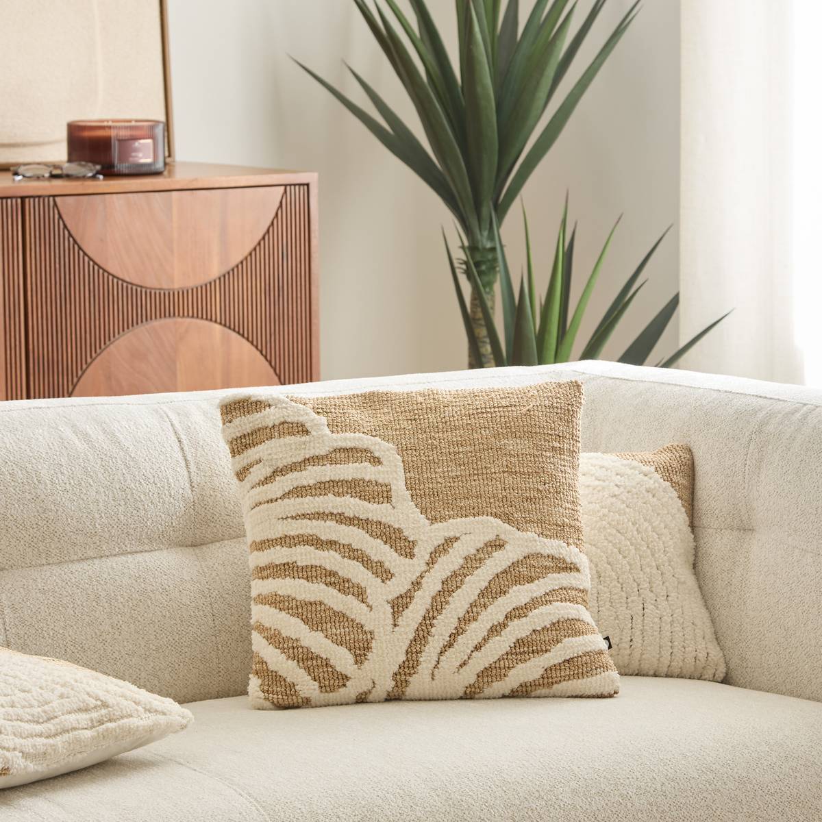 Coussin Loomia carré 40x40cm fleur