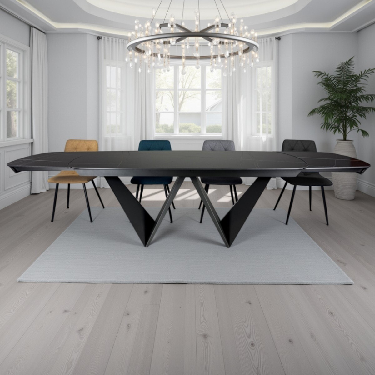 Tomasucci Table extensible CLEFT EVO BLACK MARBLE - GREY