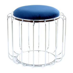 Pouf e tavolino trasformabile Comfortable blu e argento