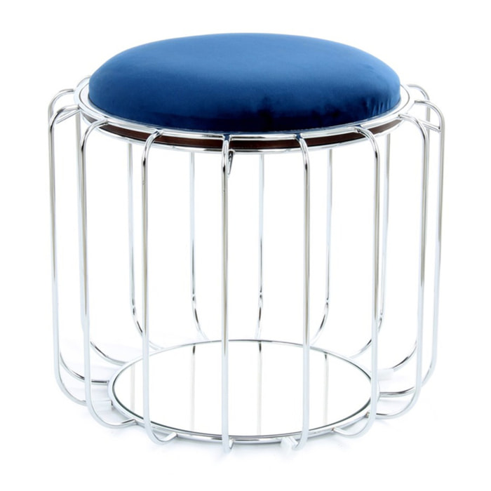 Pouf e tavolino trasformabile Comfortable blu e argento