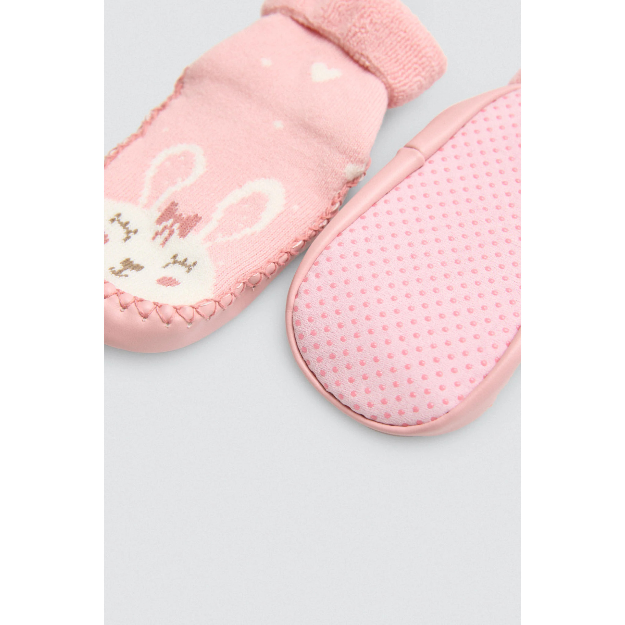 Calzino termico per neonato con suola antiscivolo rosa