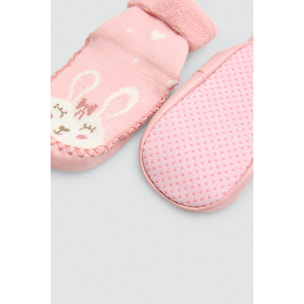 Calzino termico per neonato con suola antiscivolo rosa