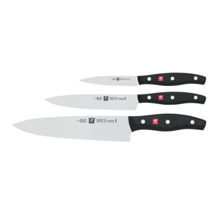 Set de 3 couteaux + Sauteuse cerise 24 cm