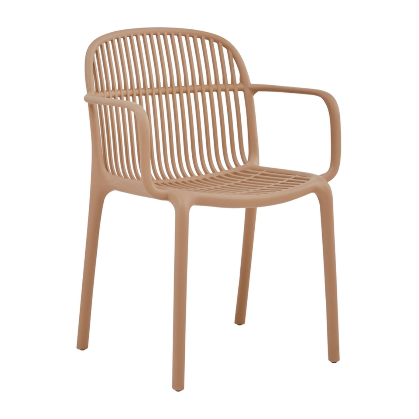 Set da 4 sedie da giardino con braccioli in polipropilene tortora – Sintra