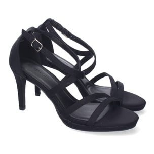 Sandalias de Tacón de Fiesta para Mujer, Diseño con Tiras Cruzadas