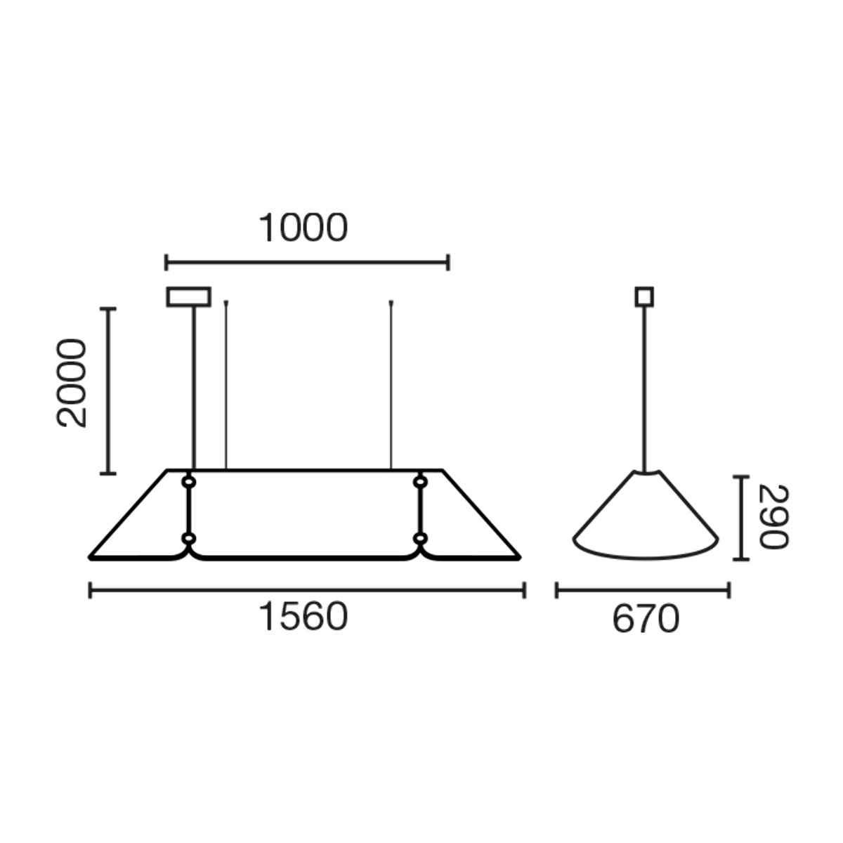 FONOVIA 1560 Lampada sospensione grigio 25W 4000K