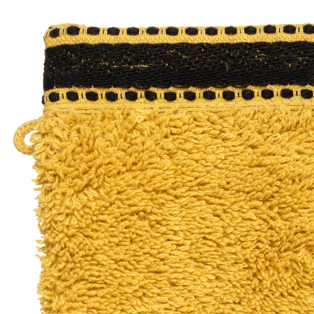 Lot de 2 gants de toilette "Joia" - coton 550 gr/m² - jaune moutarde 15x21 cm