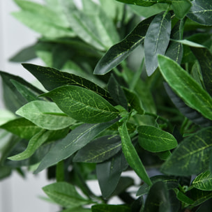 2 Plantas Artificiales de 90 cm de Altura árboles de Laurel Decorativos con Maceta para Hogar Salón Uso en Interiores y Exteriores Verde