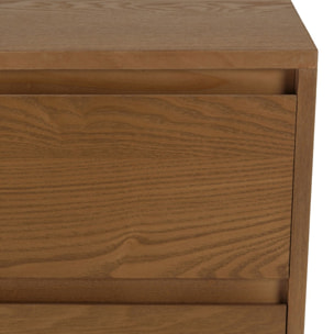 MARIO - Buffet couleur naturelle 3 tiroirs 2 portes décor motif arrondi