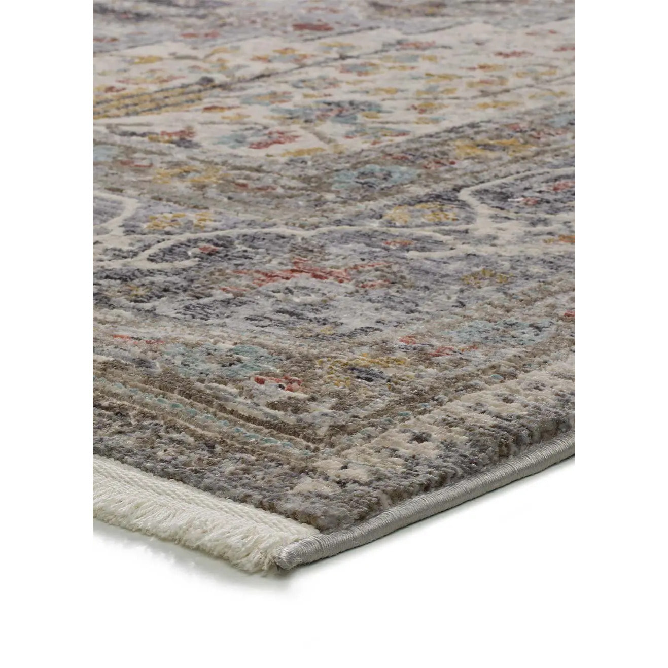 SAROUGH Alfombra vintage de pelo corto gris, varias medidas disponibles.