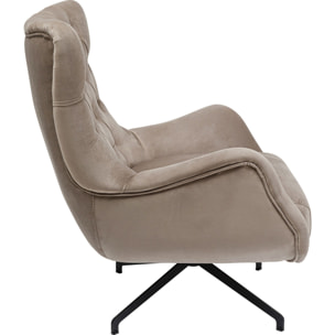 Fauteuil pivotant Bellissima velours beige Kare Design